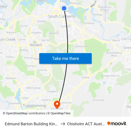 Edmund Barton Building Kings Av to Chisholm ACT Australia map