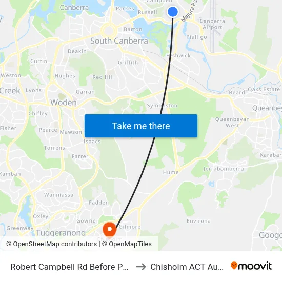 Robert Campbell Rd Before Parnell Rd to Chisholm ACT Australia map