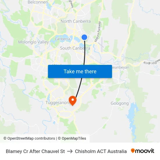 Blamey Cr After Chauvel St to Chisholm ACT Australia map