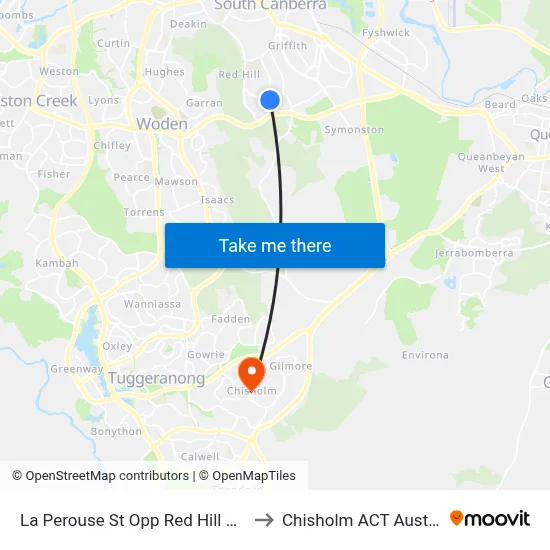 La Perouse St Opp Red Hill Shops to Chisholm ACT Australia map