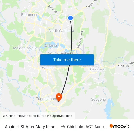 Aspinall St After Mary Kitson St to Chisholm ACT Australia map