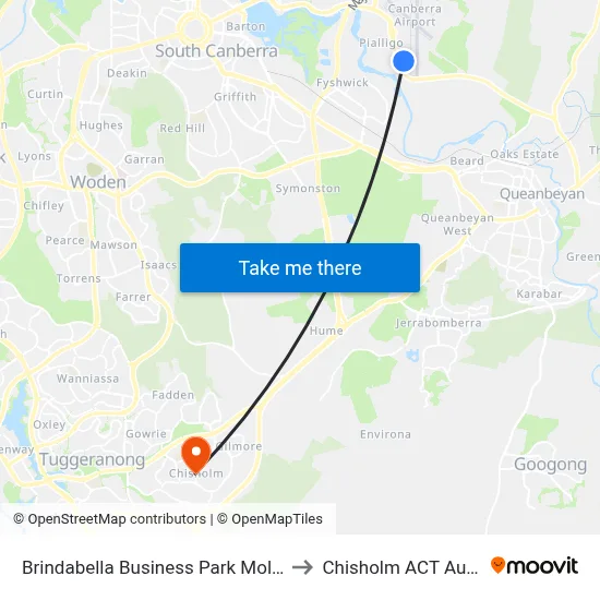 Brindabella Business Park Molonglo Dr to Chisholm ACT Australia map