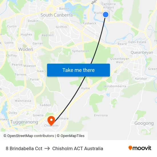 8 Brindabella Cct to Chisholm ACT Australia map