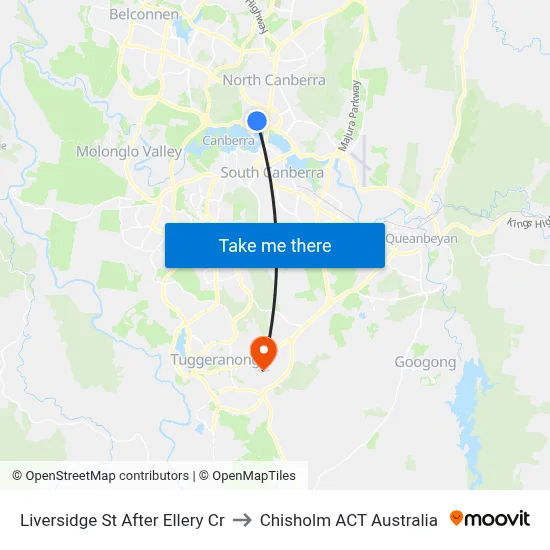 Liversidge St After Ellery Cr to Chisholm ACT Australia map