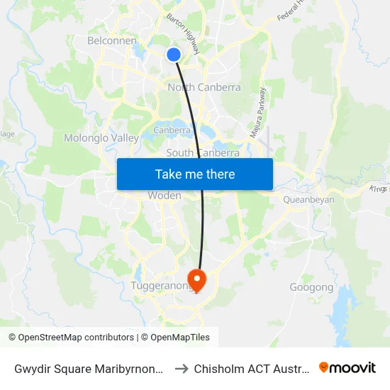 Gwydir Square Maribyrnong Av to Chisholm ACT Australia map