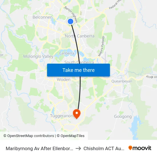 Maribyrnong Av After Ellenborough St to Chisholm ACT Australia map