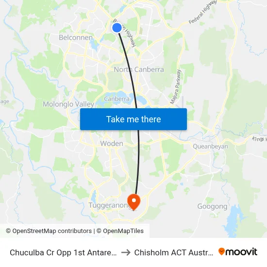 Chuculba Cr Opp 1st Antares Cr to Chisholm ACT Australia map