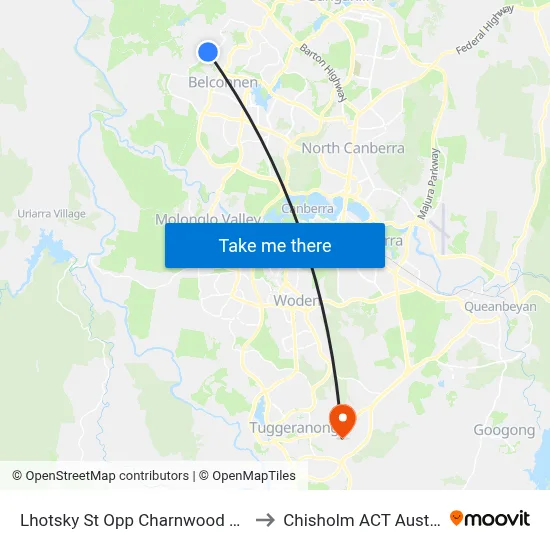 Lhotsky St Opp Charnwood Shops to Chisholm ACT Australia map