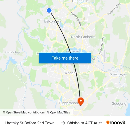 Lhotsky St Before 2nd Townson Cr to Chisholm ACT Australia map