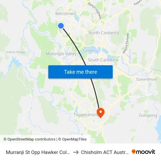 Murranji St Opp Hawker College to Chisholm ACT Australia map
