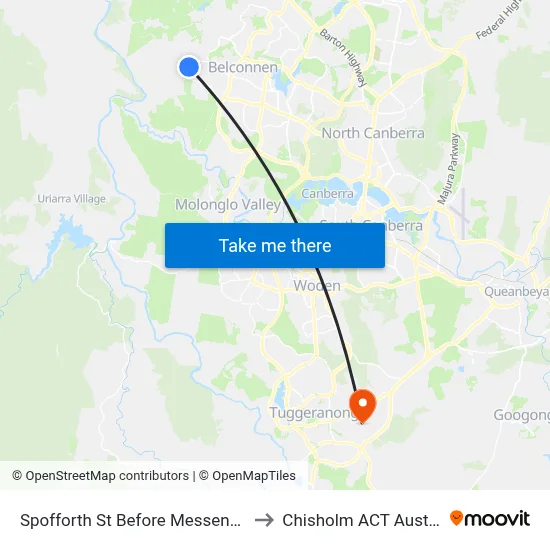 Spofforth St Before Messenger St to Chisholm ACT Australia map
