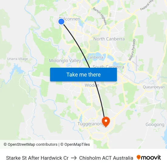 Starke St After Hardwick Cr to Chisholm ACT Australia map