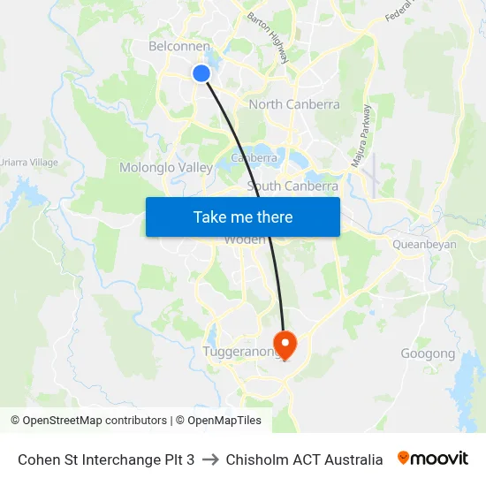 Cohen St Interchange Plt 3 to Chisholm ACT Australia map