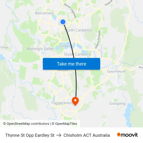 Thynne St Opp Eardley St to Chisholm ACT Australia map