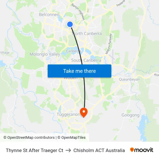 Thynne St After Traeger Ct to Chisholm ACT Australia map