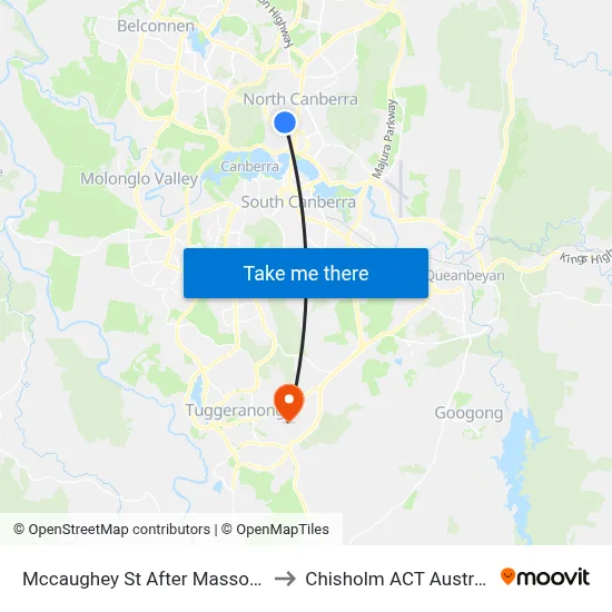 Mccaughey St After Masson St to Chisholm ACT Australia map