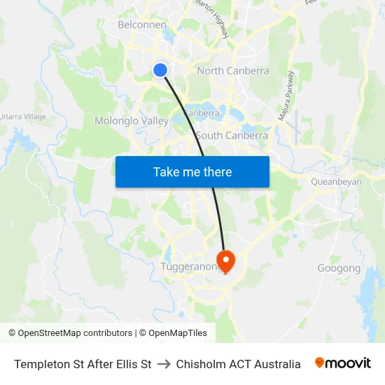 Templeton St After Ellis St to Chisholm ACT Australia map
