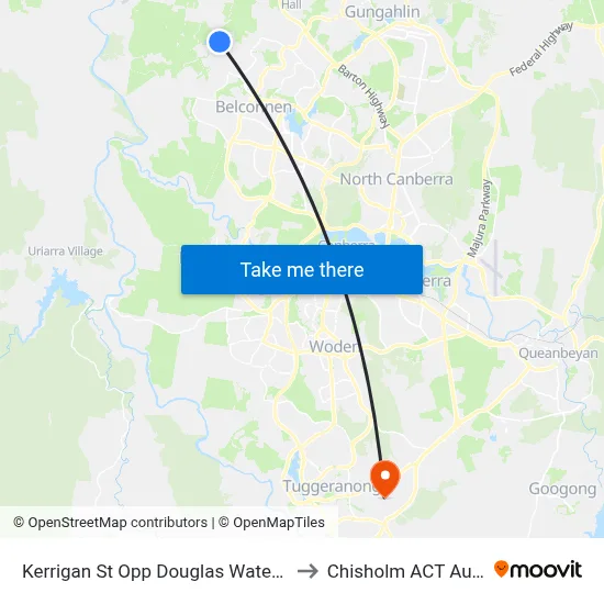 Kerrigan St Opp Douglas Waterhouse Dr to Chisholm ACT Australia map