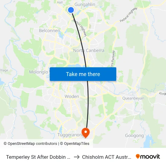 Temperley St After Dobbin Cct to Chisholm ACT Australia map