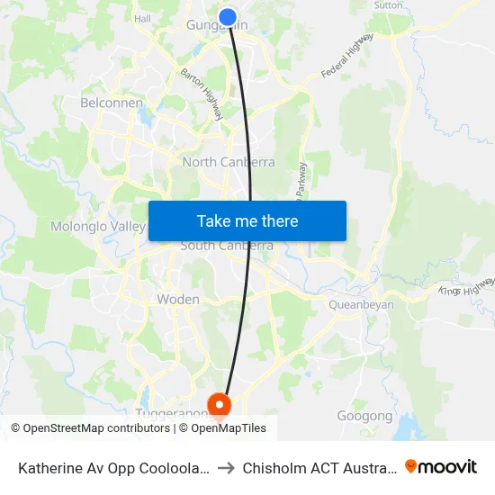 Katherine Av Opp Cooloola St to Chisholm ACT Australia map