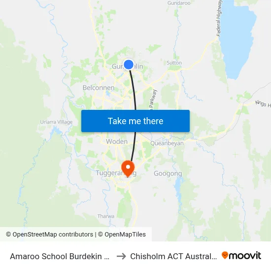 Amaroo School Burdekin Av to Chisholm ACT Australia map