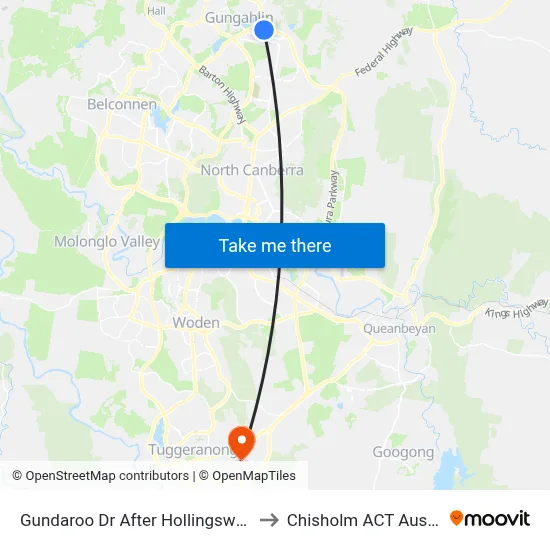 Gundaroo Dr After Hollingsworth St to Chisholm ACT Australia map