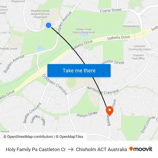 Holy Family Ps Castleton Cr to Chisholm ACT Australia map