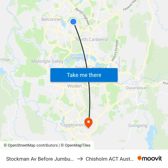 Stockman Av Before Jumbuck Cr to Chisholm ACT Australia map