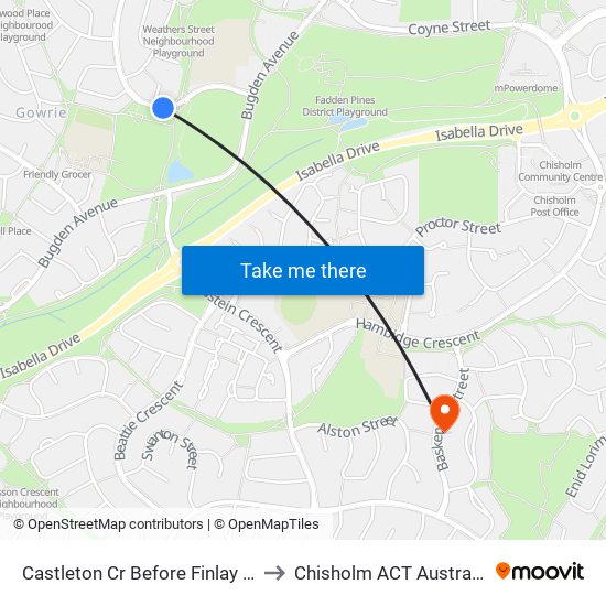 Castleton Cr Before Finlay Pl to Chisholm ACT Australia map