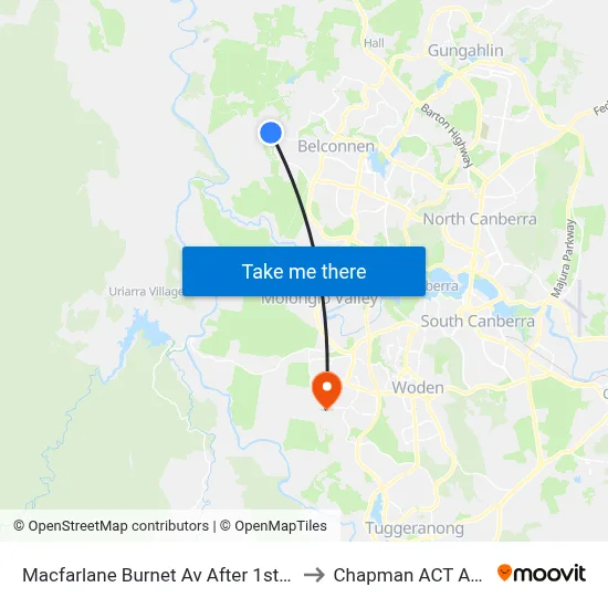 Macfarlane Burnet Av After 1st Eccles Cct to Chapman ACT Australia map