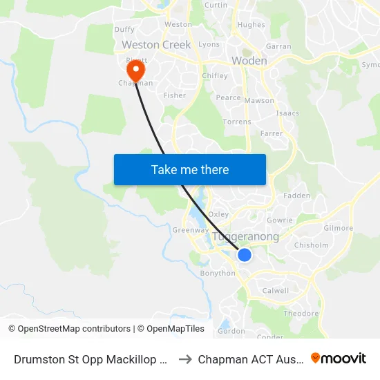 Drumston St Opp Mackillop College to Chapman ACT Australia map