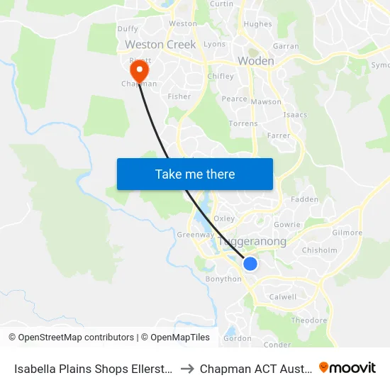 Isabella Plains Shops Ellerston Av to Chapman ACT Australia map