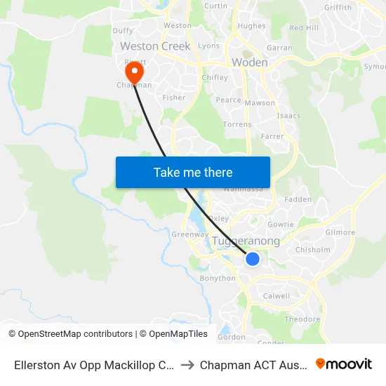 Ellerston Av Opp Mackillop College to Chapman ACT Australia map
