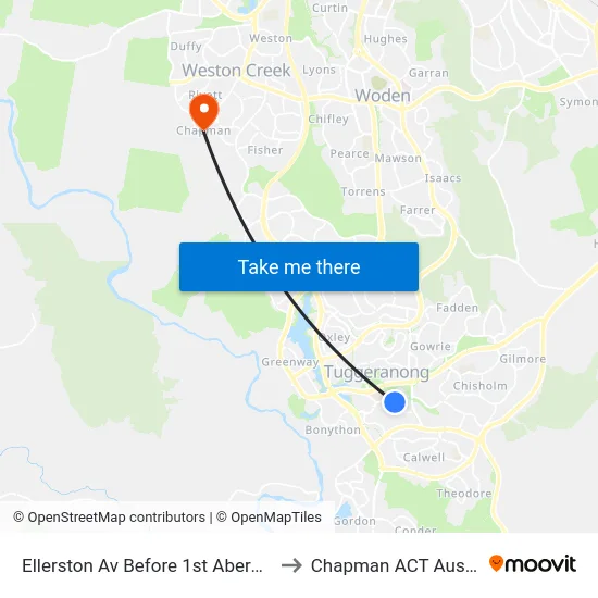 Ellerston Av Before 1st Abercorn Cr to Chapman ACT Australia map