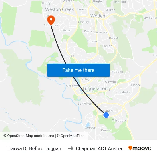 Tharwa Dr Before Duggan St to Chapman ACT Australia map