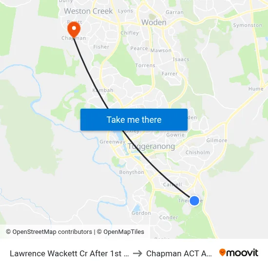 Lawrence Wackett Cr After 1st Burdett Cr to Chapman ACT Australia map