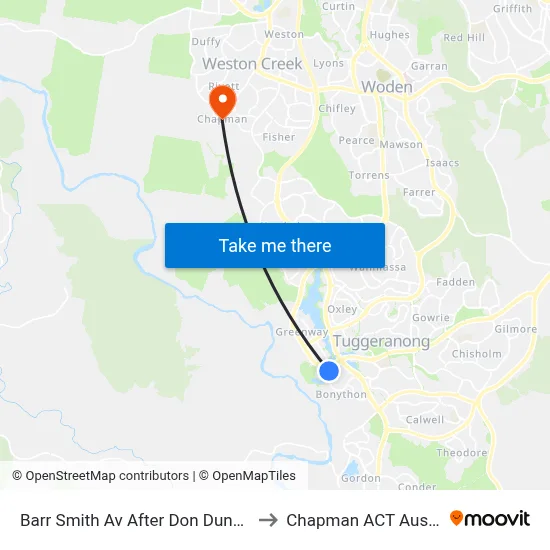 Barr Smith Av After Don Dunstan Dr to Chapman ACT Australia map