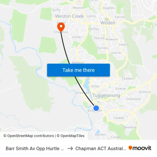 Barr Smith Av Opp Hurtle Av to Chapman ACT Australia map