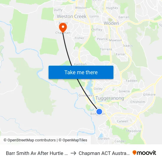 Barr Smith Av After Hurtle Av to Chapman ACT Australia map