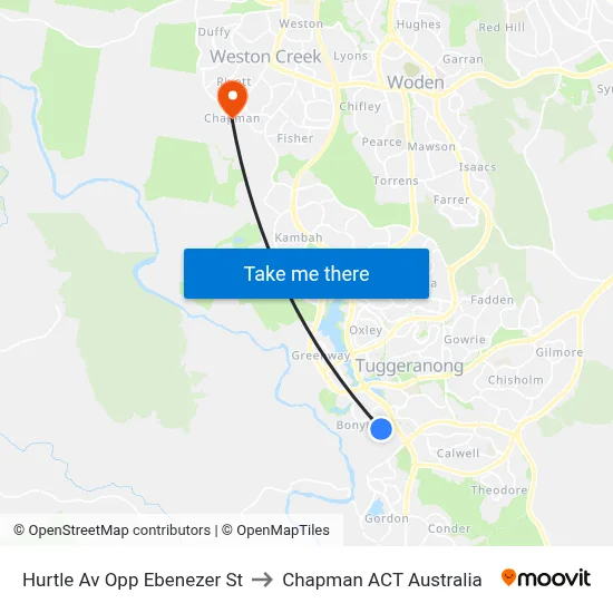 Hurtle Av Opp Ebenezer St to Chapman ACT Australia map