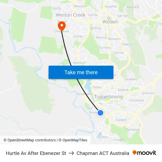 Hurtle Av After Ebenezer St to Chapman ACT Australia map