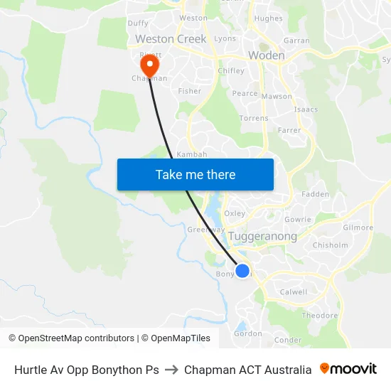 Hurtle Av Opp Bonython Ps to Chapman ACT Australia map