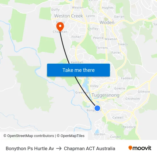 Bonython Ps Hurtle Av to Chapman ACT Australia map