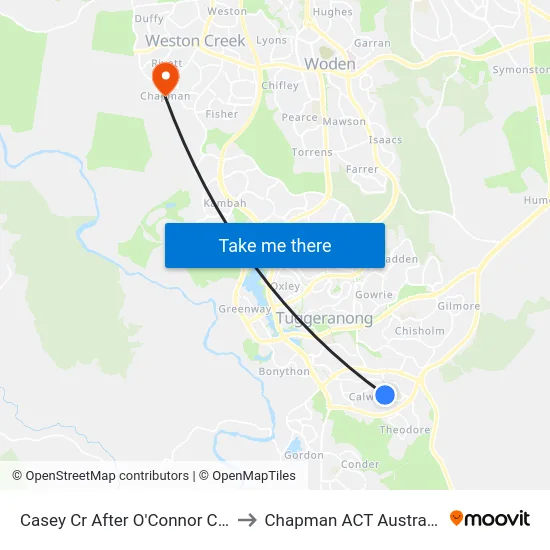 Casey Cr After O'Connor Cct to Chapman ACT Australia map