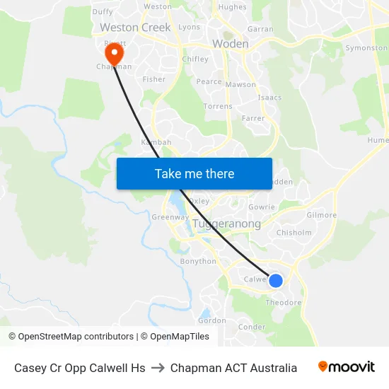 Casey Cr Opp Calwell Hs to Chapman ACT Australia map