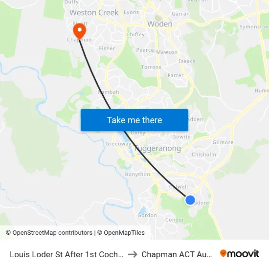 Louis Loder St After 1st Cochrane Cr to Chapman ACT Australia map
