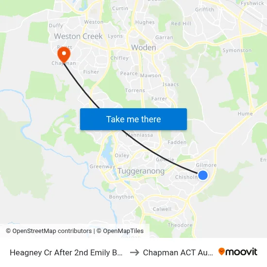 Heagney Cr After 2nd Emily Bulcock Cr to Chapman ACT Australia map