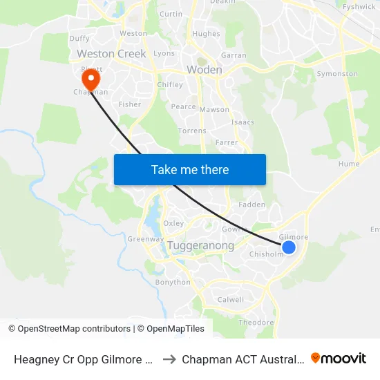 Heagney Cr Opp Gilmore Ps to Chapman ACT Australia map