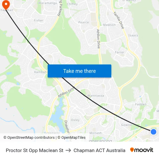 Proctor St Opp Maclean St to Chapman ACT Australia map
