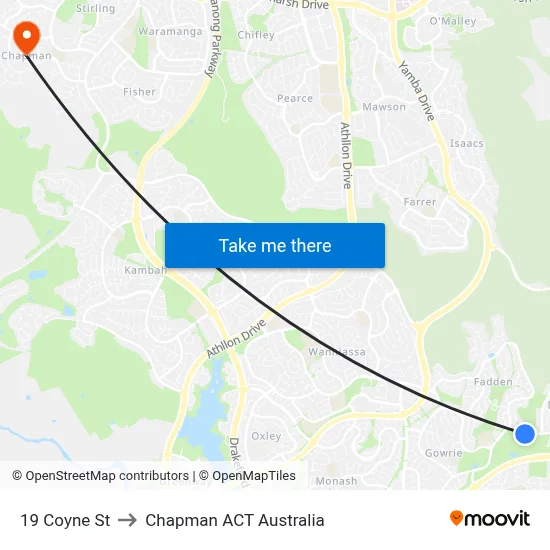 19 Coyne St to Chapman ACT Australia map